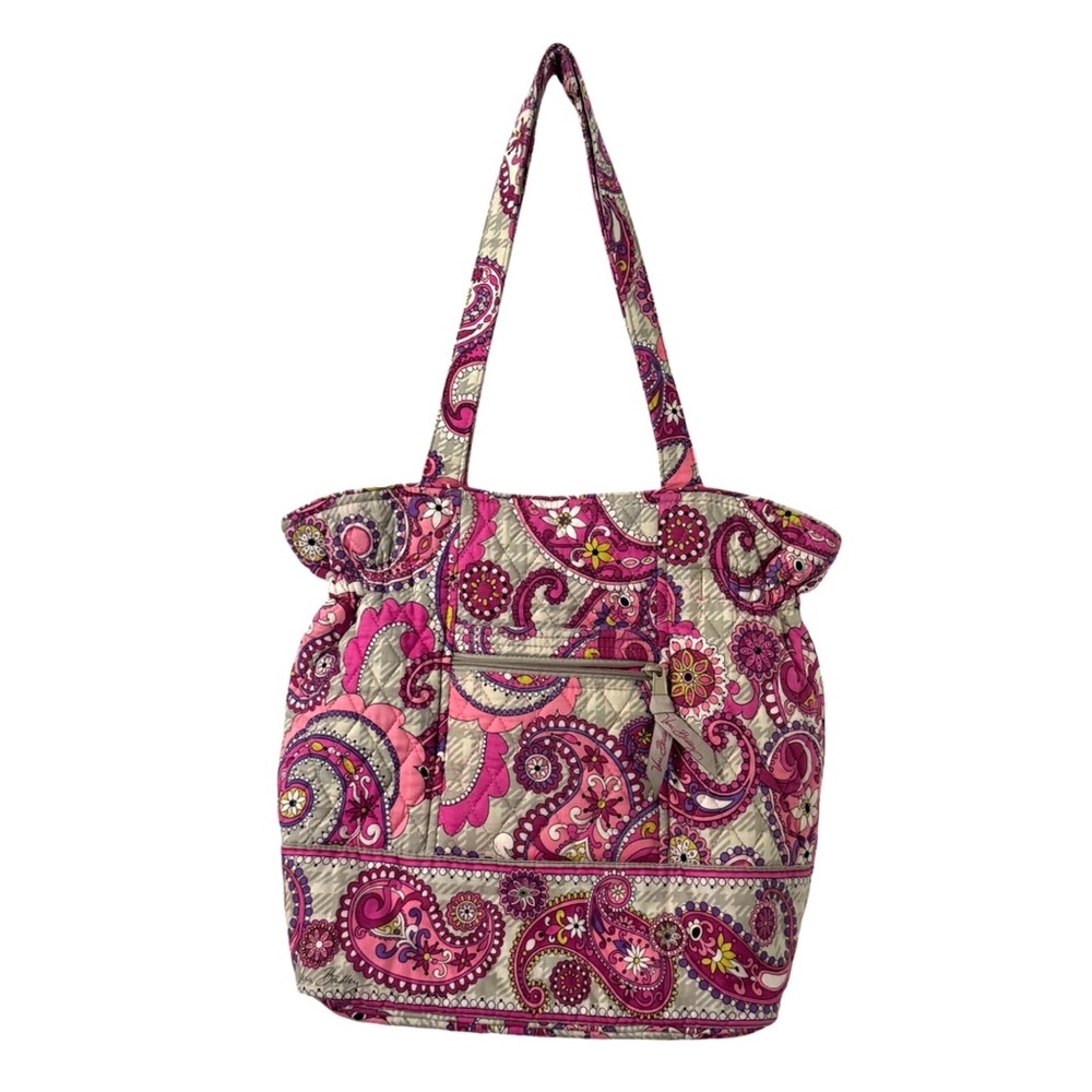 Vera Bradley Laura‎ Tote Paisley Meets Pink Quilted Fun Travel